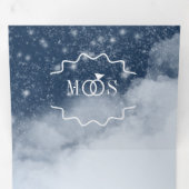 ゴージャスモダンな山の雲スターナイト 三つ折り招待状 (内部最初)