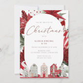 ゴージャスモダンクリスマスお祝いパーティー 招待状 (正面)
