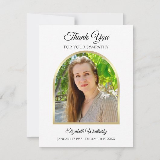ゴージャスモダン悔やみや弔慰サンキューフォトカード サンキューカード (正面)