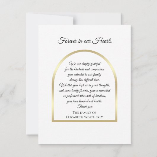 ゴージャスモダン悔やみや弔慰サンキューフォトカード サンキューカード (裏面)