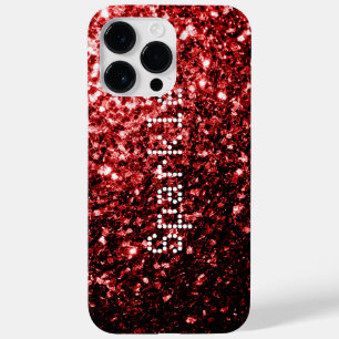 ゴージャスレッドギラギラ輝き 名入れ Case-Mate iPhone 14 PRO MAXケース