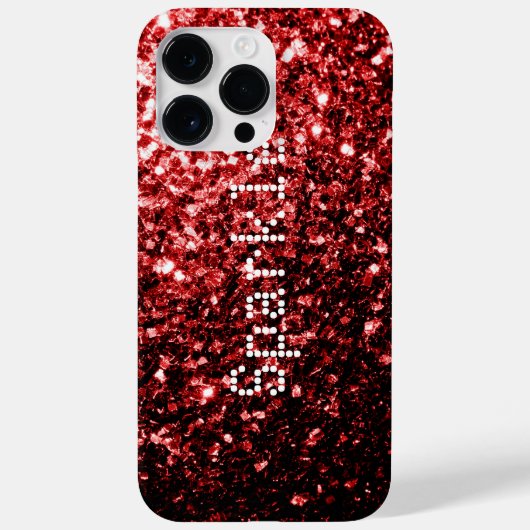 ゴージャスレッドギラギラ輝き 名入れ Case-Mate iPhoneケース (裏面)
