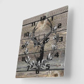 ゴージャスヴィンテージ素朴アンドシアインローレル葉ズ スクエア壁時計 (傾斜)