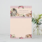 ゴージャスヴィンテージ裁縫ダスティピンク 便箋 (スタンド正面)