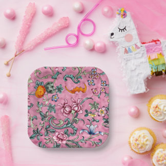 ゴージャス中国のカントンピンクフローラ ペーパープレート