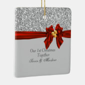 ゴージャス初めてのクリスマスズオーナメント きらきら光る セラミックオーナメント (右)