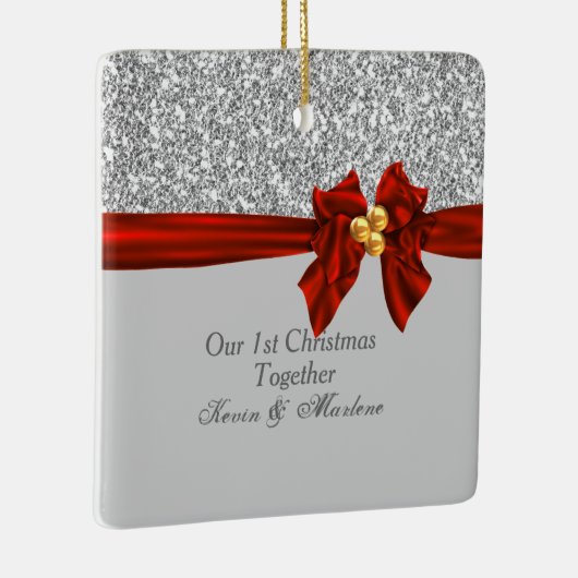 ゴージャス初めてのクリスマスズオーナメント きらきら光る セラミックオーナメント (右)