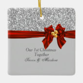 ゴージャス初めてのクリスマスズオーナメント きらきら光る セラミックオーナメント (正面)