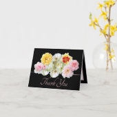 ゴージャス数々のカラーバラフローラブーケありがとう カード (黄色い花)