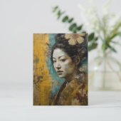 ゴージャス日本のな女性コラージュ ポストカード (スタンド正面)