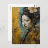 ゴージャス日本のな女性コラージュ ポストカード (正面/裏面)