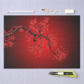 ゴージャス日本のレッドさくらんぼブロッサムブランチ 薄葉紙 (クラフト)