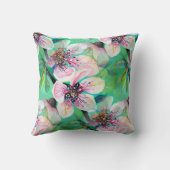 ゴージャス日本の桜さくらんぼツリーフラワー クッション (裏面)