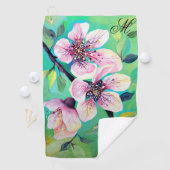 ゴージャス日本の桜さくらんぼツリーモノグラム ゴルフタオル (インサイチュ)