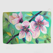 ゴージャス日本の桜さくらんぼツリーモノグラム ゴルフタオル (横)