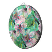 ゴージャス日本の桜さくらんぼツリーモノグラム ダーツボード (正面右)