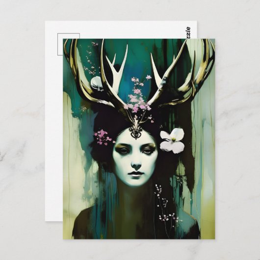 ゴージャス異教のな女絵を描性 ポストカード (正面/裏面)