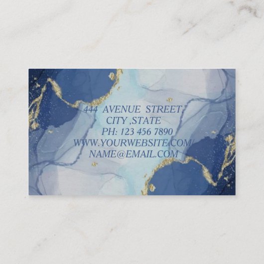ゴージャス素晴らしビューティフルブルー大理石 名刺 (裏面)