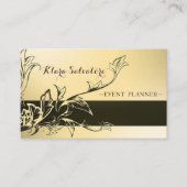 ゴージャス素晴らし・金ゴールド・ブラック・フラワー 名刺 (正面)