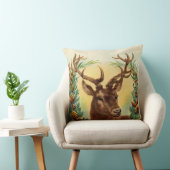 ゴージャス素朴なヴィンテージ鹿の頭とウェアラース クッション (椅子)