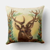 ゴージャス素朴なヴィンテージ鹿の頭とウェアラース クッション (裏面)