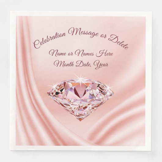 ゴージャス結婚な赤面のナプキンとテキスト (正面)