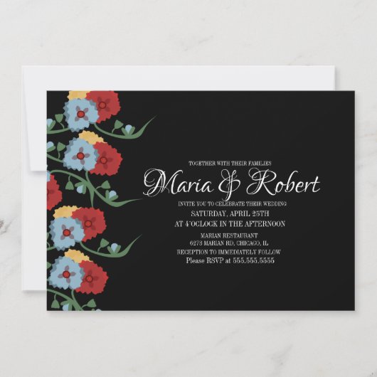 ゴージャス結婚メキシコの緑のつる植物フローラB 招待状 (正面)