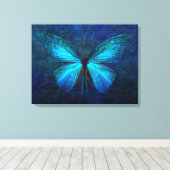 ゴージャス絵画なブルーバタフライ キャンバスプリント (インサイチュ (ウッドフロア))
