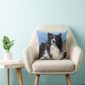 ゴージャス縁どコリードッグ白黒 クッション (椅子)