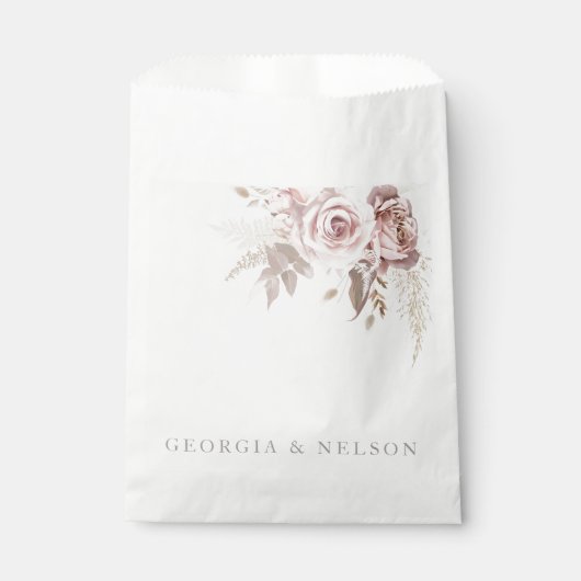 ゴージャス赤面ピンク結婚フローラ フェイバーバッグ (正面)