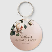 ゴージャス赤面ベージュ油バラブライダルシャワー キーホルダー (正面)