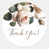 ゴージャス赤面ベージュ油バラ結婚ズサンキューユー ラウンドシール (正面)