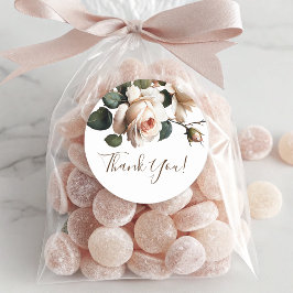 ゴージャス赤面ベージュ油バラ結婚ズサンキューユー ラウンドシール