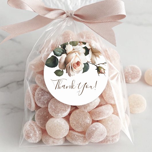 ゴージャス赤面ベージュ油バラ結婚ズサンキューユー ラウンドシール