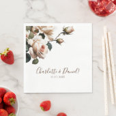 ゴージャス赤面ベージュ油バラ結婚ズ スタンダードランチョンナプキン (インサイチュ)