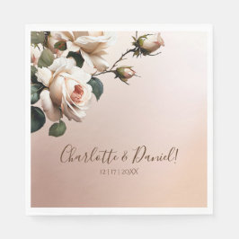 ゴージャス赤面ベージュ油バラ結婚ズ スタンダードランチョンナプキン