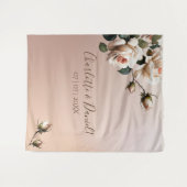 ゴージャス赤面ベージュ油バラ結婚ズ タペストリー (正面(横))