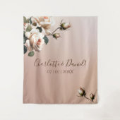 ゴージャス赤面ベージュ油バラ結婚ズ タペストリー (正面)