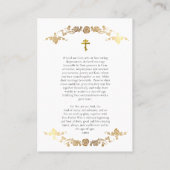 ゴージャス金ゴールドバラ結婚オーソドックス祈りの言葉カード プレイスカード (裏面)