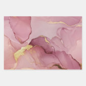 ゴージャス金ゴールドリーフ赤面ピンクブライダルシャワー ラッピングペーパーシート (正面3)