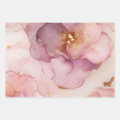 ゴージャス金ゴールド抽象芸術赤面ピンクブライダルシャワー ラッピングペーパーシート (正面3)