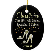 ゴージャス金ゴールド第50誕生日日付オーナメント