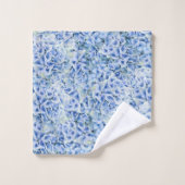 ゴージャス青いアジサイ – フローラルパターン バスタオルセット (ウォッシュタオル)