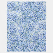ゴージャス青いアジサイ – フローラルパターン フリースブランケット (正面)
