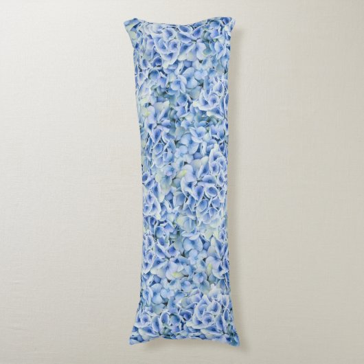ゴージャス青いアジサイ – フローラルパターン ボディピロー (正面縦)