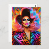 ゴージャス1980年代ドラッグクイーン ポストカード (正面/裏面)