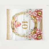 ゴージャス40歳誕生日 ブッシュゴールドパーティ タペストリー (正面(横))