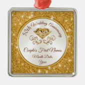 ゴージャス50周年記念オーナメント パーソナライズされた メタルオーナメント (正面)