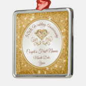 ゴージャス50周年記念オーナメント パーソナライズされた メタルオーナメント (左)