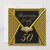 ゴージャス50周年記念 エレガント ウェディング ゴールド 招待状 (裏面)